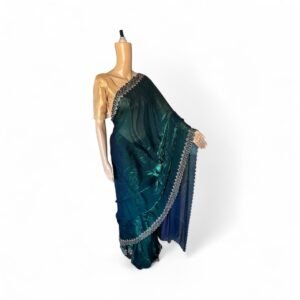Home chiffon ready to drape saree copy
