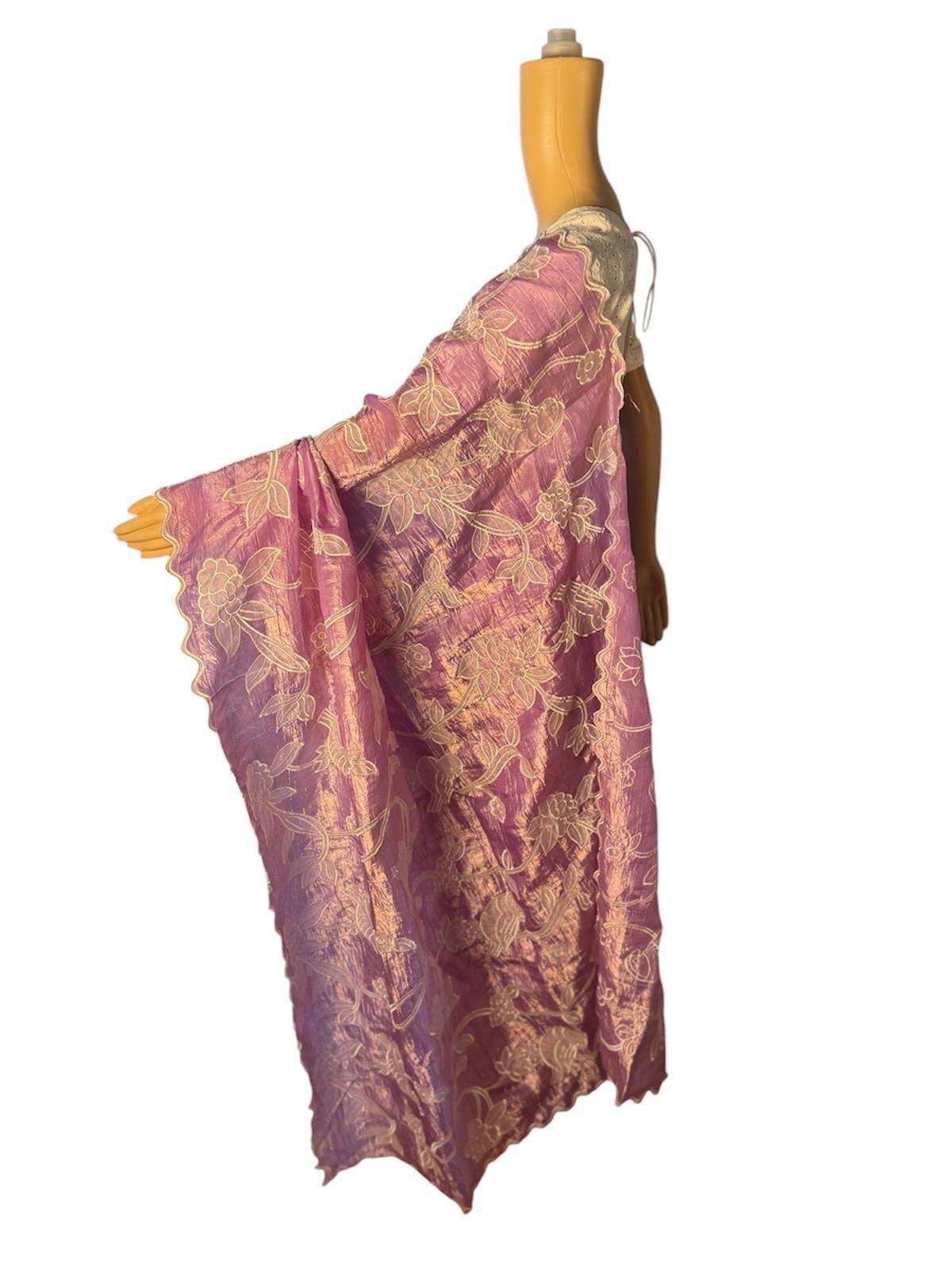 cream sequin embroidery organza saree copy